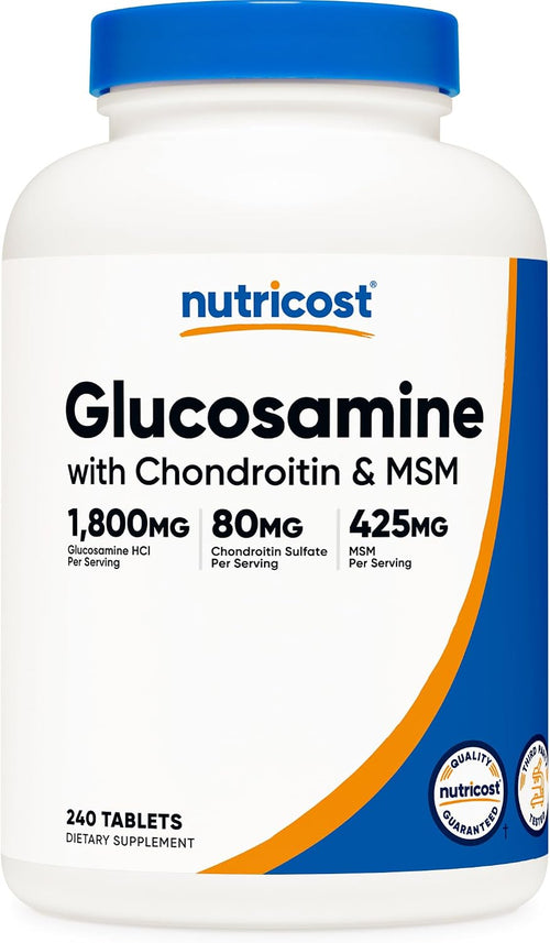 Nutricost Glucosamina + Condroitina + MSM 1800mg - 240 Tabletas