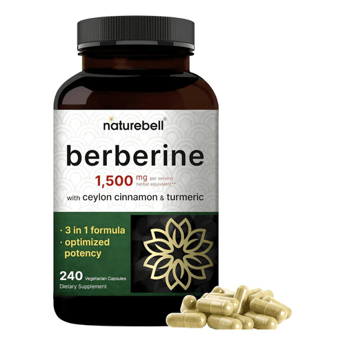 NaturBell Berberina + Canela de Ceylán y Cúrcuma 1500mg - 240 Cápsulas