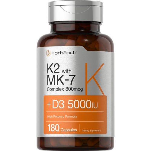 Horbaach Vitamina K2 + D3 5000 UI 180 cápsulas