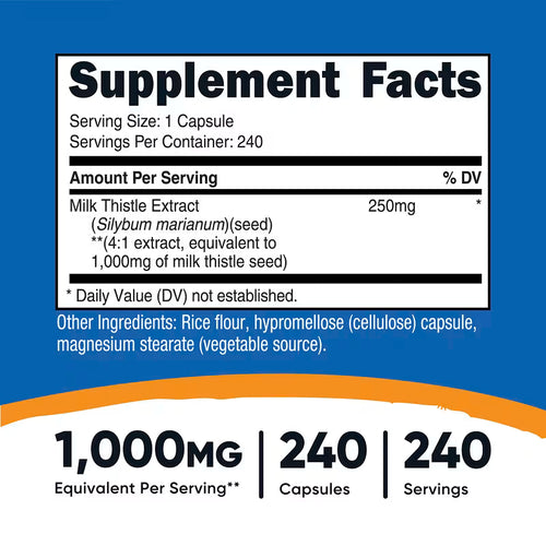 Nutricost Cardo Mariano 240mg - 240 Cápsulas