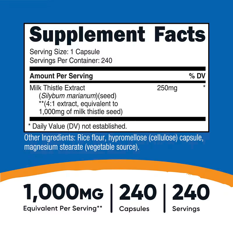 Nutricost Cardo Mariano 240mg - 240 Cápsulas