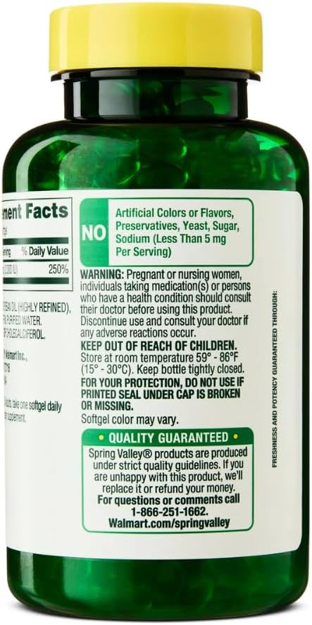 Spring Valley Vitamina D3 2000 IU - 400 Softgels