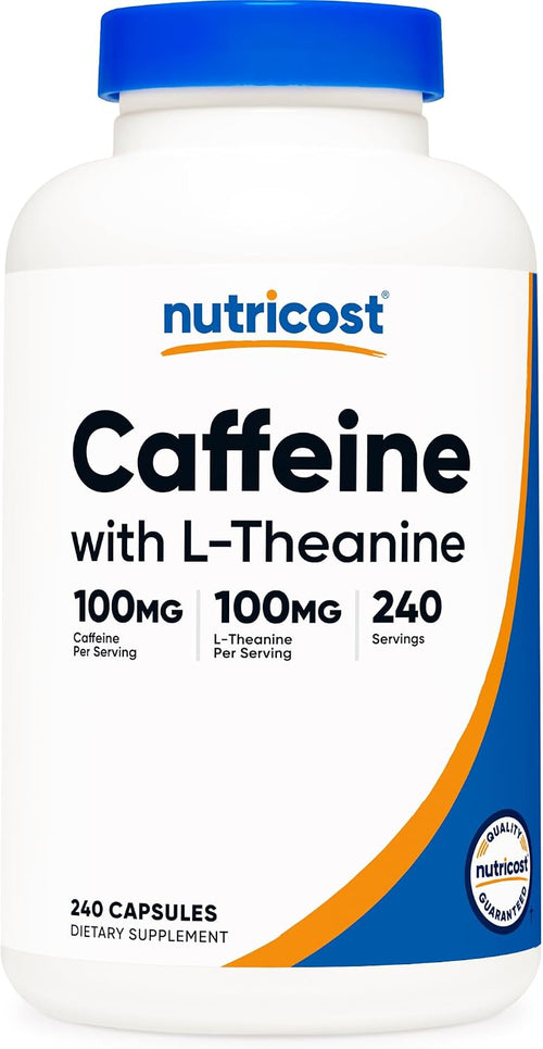 Nutricost Cafeína + L-Teanina 100mg/100mg - 240 Cápsulas