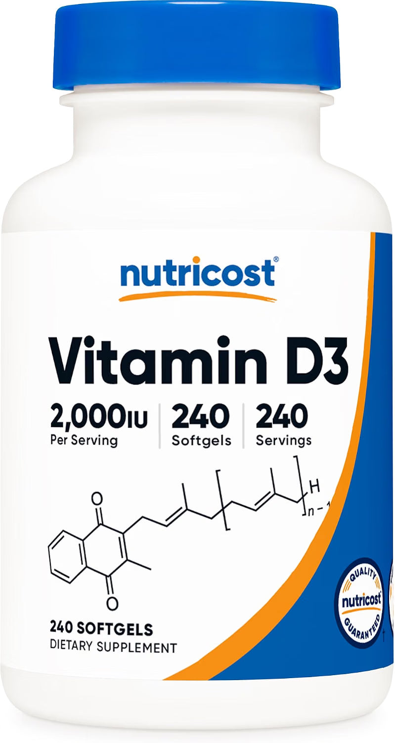 Nutricost Vitamina D3 2000 IU - 240 Cápsulas