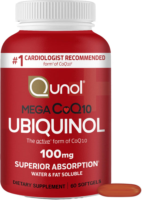 Qunol Mega CoQ10 Ubiquinol Marca #1 Recomendada por Cardiólogos