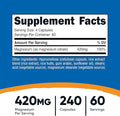 Nutricost Magnesio Citrato 420mg - 240 Cápsulas