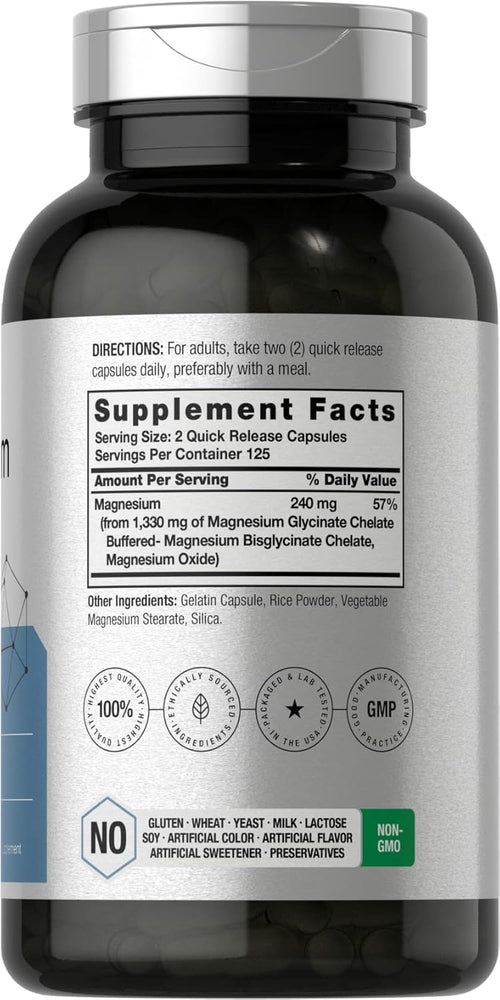 Horbaach Magnesio Glicinato 1330mg - 250 Cápsulas