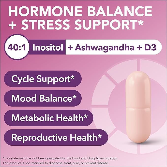 Intimate Rose Myo & D-Chiro Inositol + Vitamina D y Ashwagandha - 120 Cápsulas