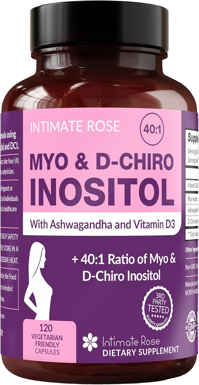 Intimate Rose Myo & D-Chiro Inositol + Vitamina D y Ashwagandha - 120 Cápsulas
