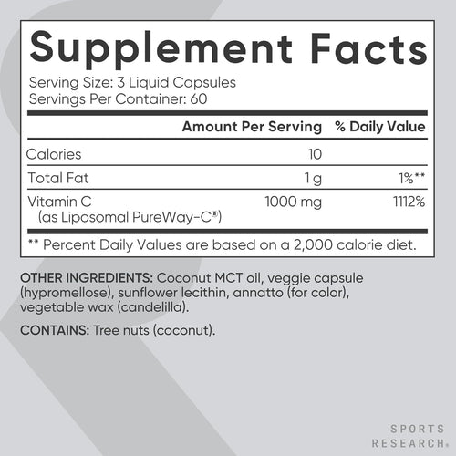 Sports Research Vitamina C Liposomal 1000mg - 180 Cápsulas Líquidas