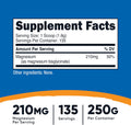 Nutricost Magnesio Bisglicinato en Polvo - 250g