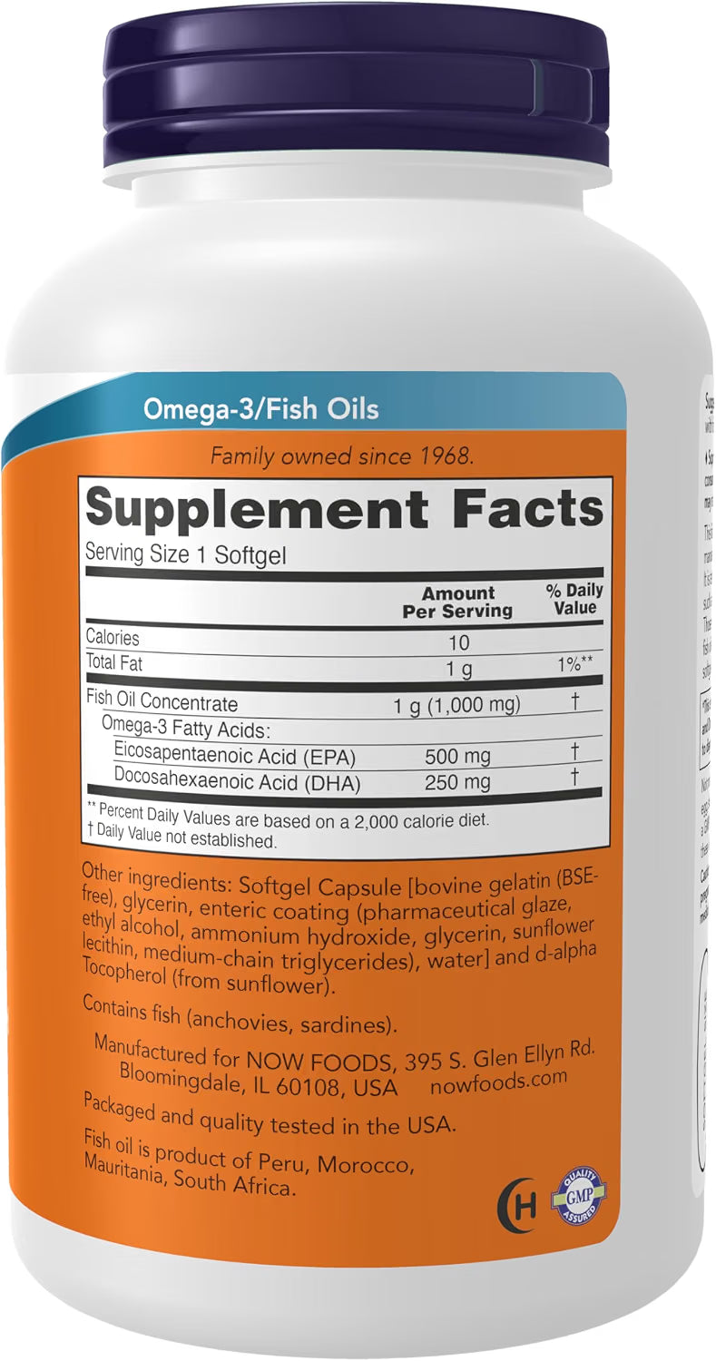 NOW Ultra Omega-3 500 EPA / 250 DHA - 180 Cápsulas