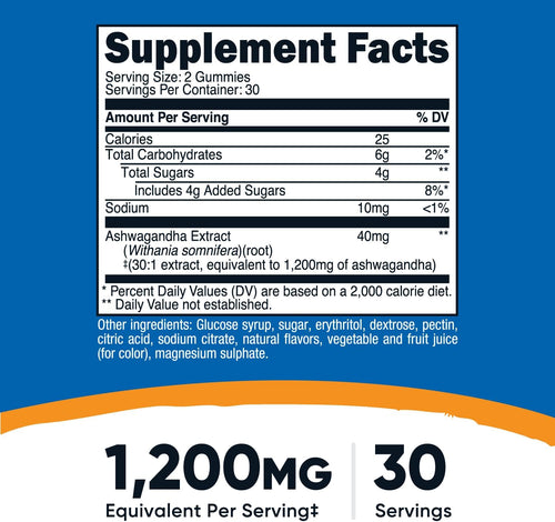 NUTRICOST ASHWAGANDHA 1200MG 60GUM