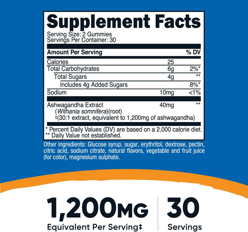 NUTRICOST ASHWAGANDHA 1200MG 60GUM