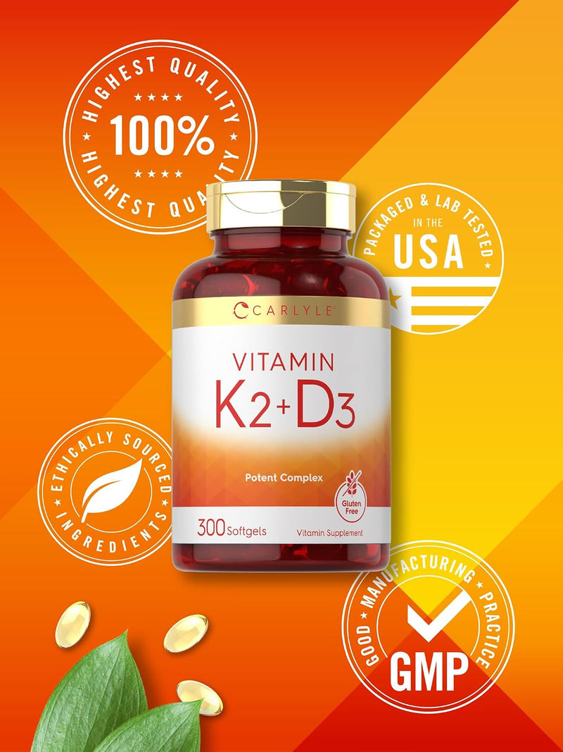 Carlyle Vitamina K2 + D3 - 300 Cápsulas