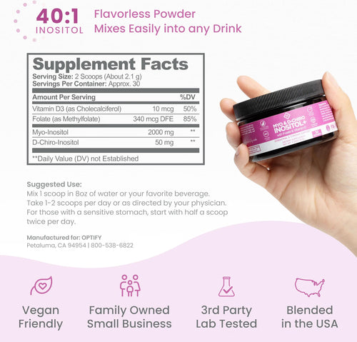 Optify Myo & D-Chiro Inositol en Polvo - 63g