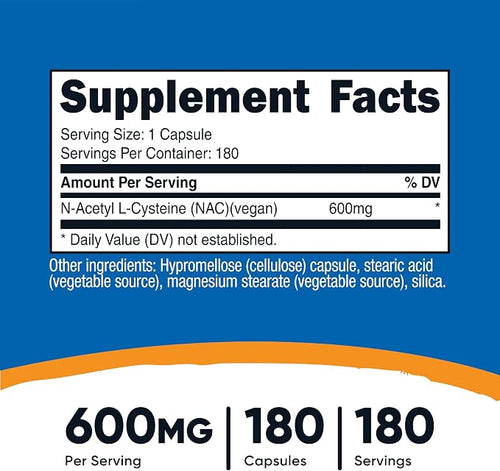 Nutricost NAC 600mg - 180 Cápsulas