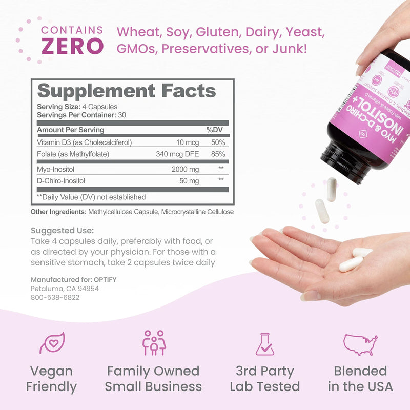 Optify Myo & D-Chiro Inositol - 120 Cápsulas