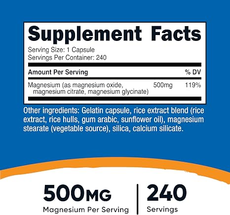 Nutricost Magnesium Complex 500mg - 240 Cápsulas