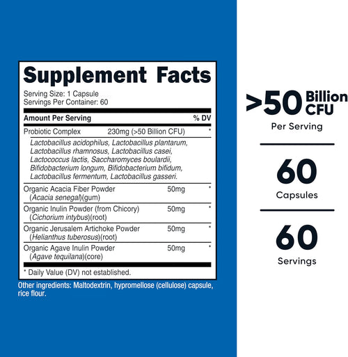 Nutricost Probiotic Complex 50 Billones - 60 Cápsulas