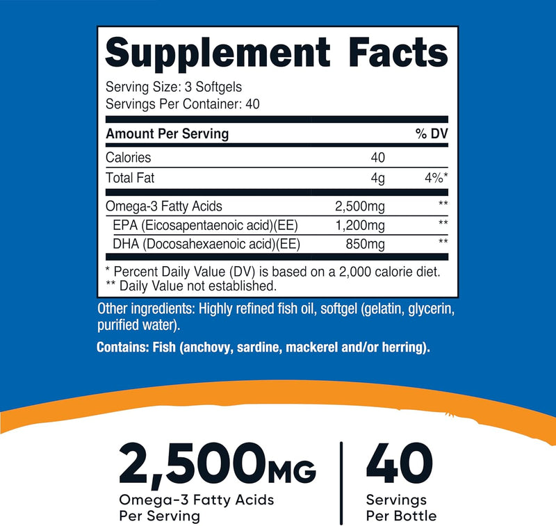 Nutricost Omega 3 2500mg - 120 Cápsulas