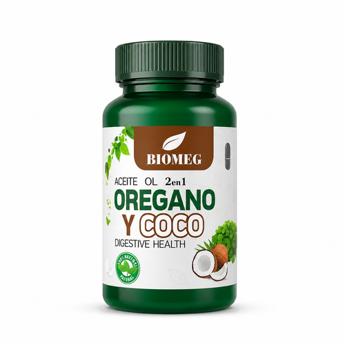 Biomeg Aceite de Orégano + Coco 100 cápsulas 500mg