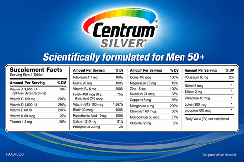 Centrum Silver Hombres 50+ - 275 Tabletas
