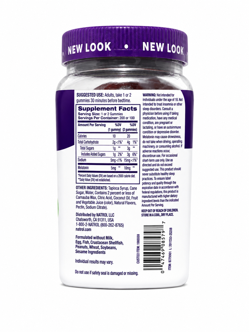Natrol Melatonina 10mg - 200 Gomitas