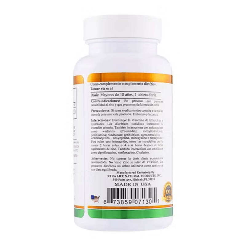 Xtralife GLUCONATO DE ZINC 60TABLETAS