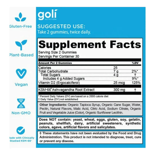 GOLI Ashwagandha - 60 Gomitas